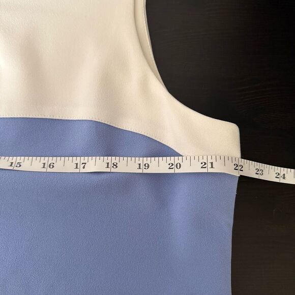 Tommy Hilfiger Sheath Dress Sz 18 Blue Striped Back Zip Stretch Nautical Career - Picture 9 of 10